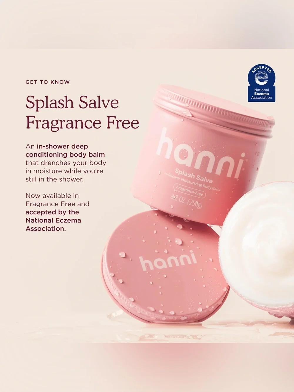 Hanni Splash Salve Fragrance-Free In-Shower Moisturizing Body Balm